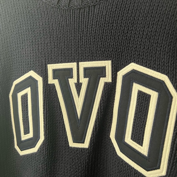 OVO October’s Very Own Arch Knit Navy Blue Sweater Size Large - Picture 3 of 6